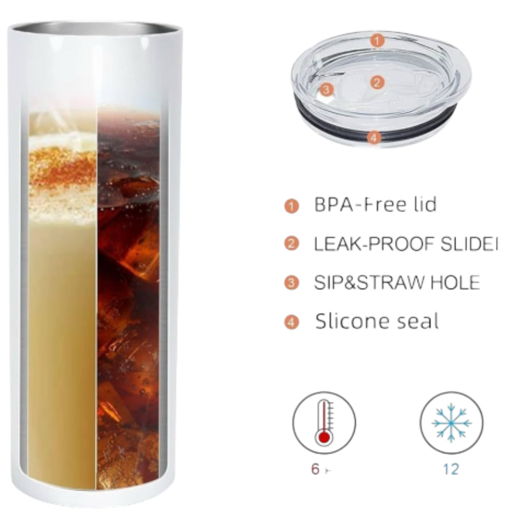 Stainless Steel Double Wall 18/8 Vacuum slim skinny tumbler