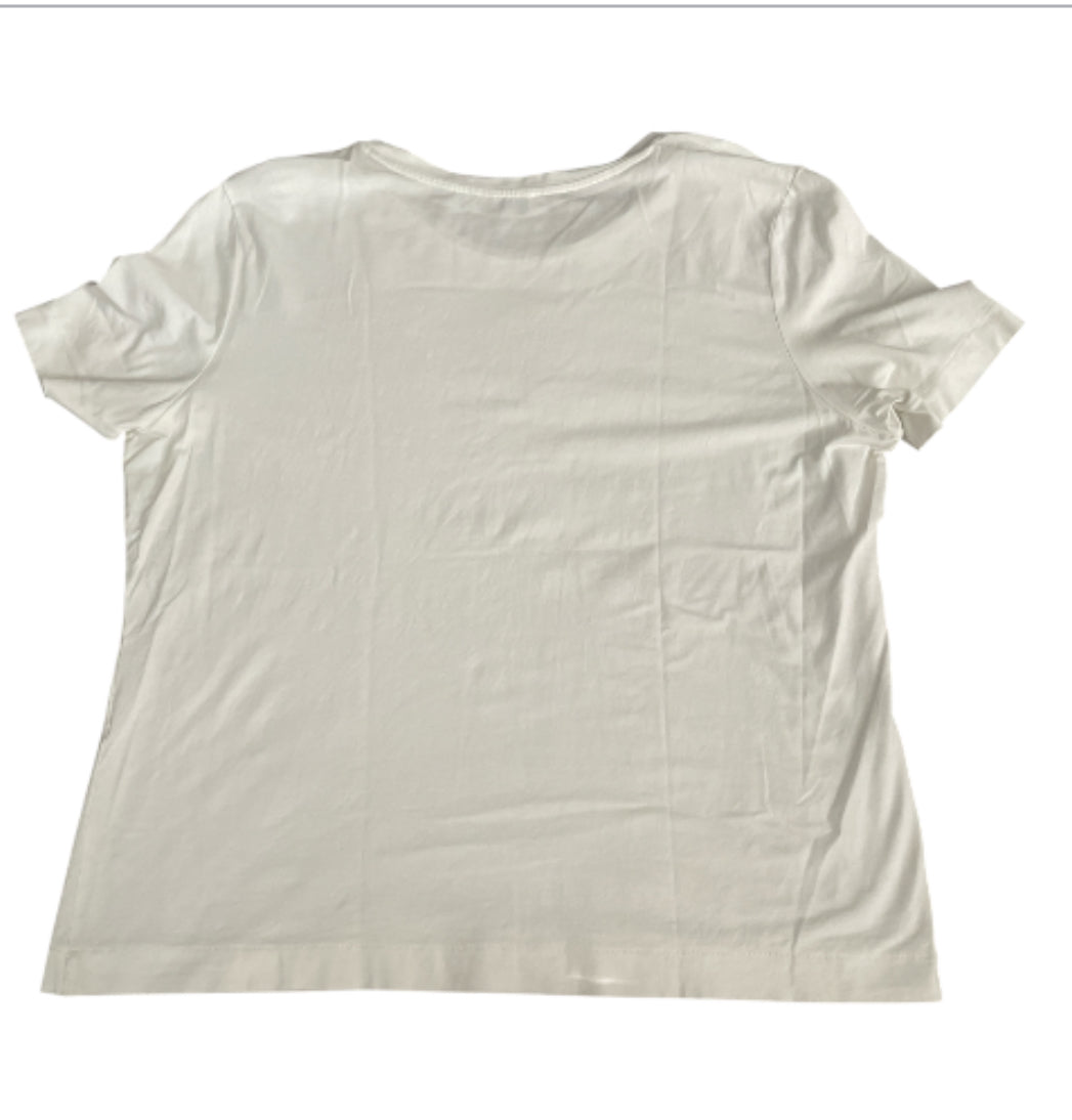 Zara Classic White Crew Neck Tee Shirt (Large)