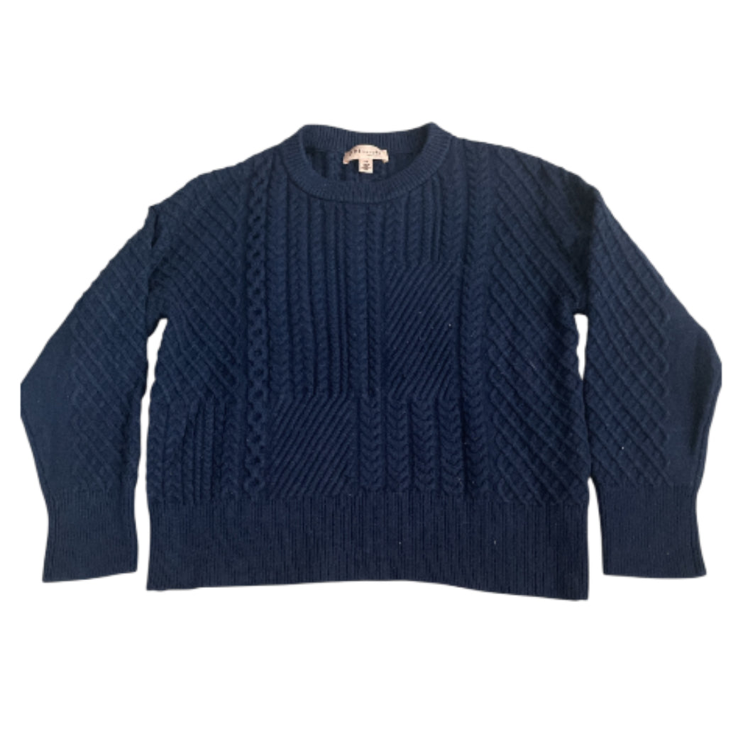 Philosophy Navy Blue Cable Knit Sweater (Large)
