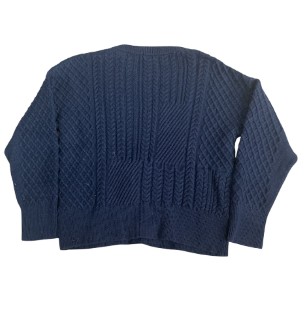 Philosophy Navy Blue Cable Knit Sweater (Large)