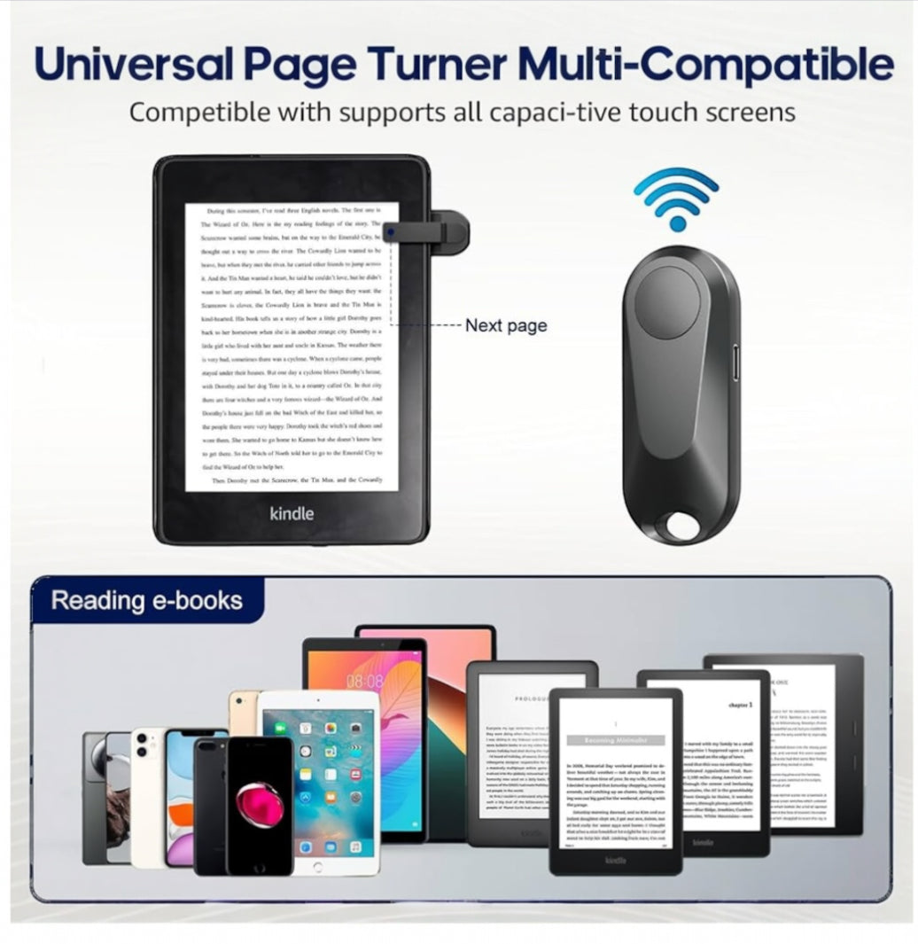 Remote Control Page Turner for Kindle, iPad, Phone