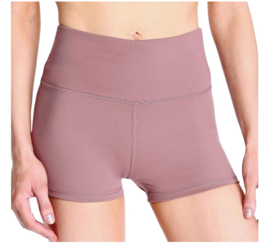 Workout Yoga Athletic High Waist Mauve Shorts (X-Large)