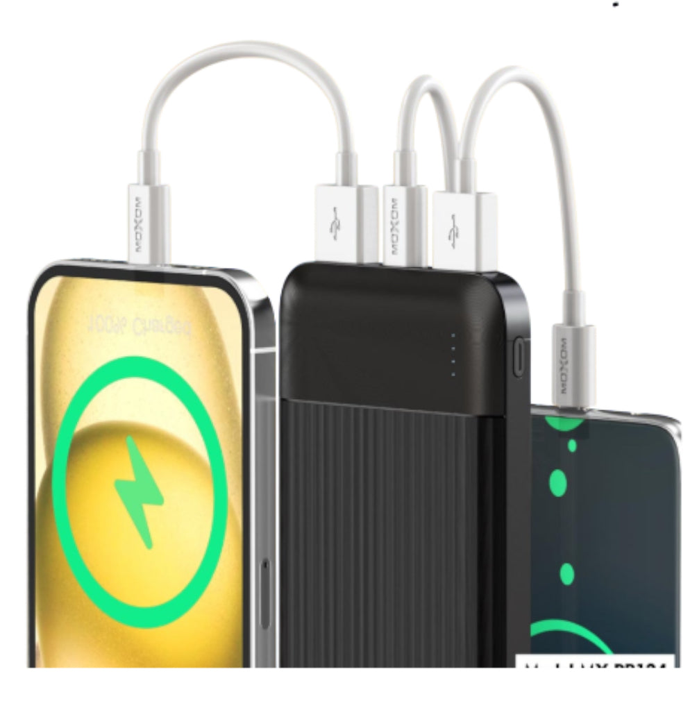 Portable Charger 15w Multi Port Black Power Bank