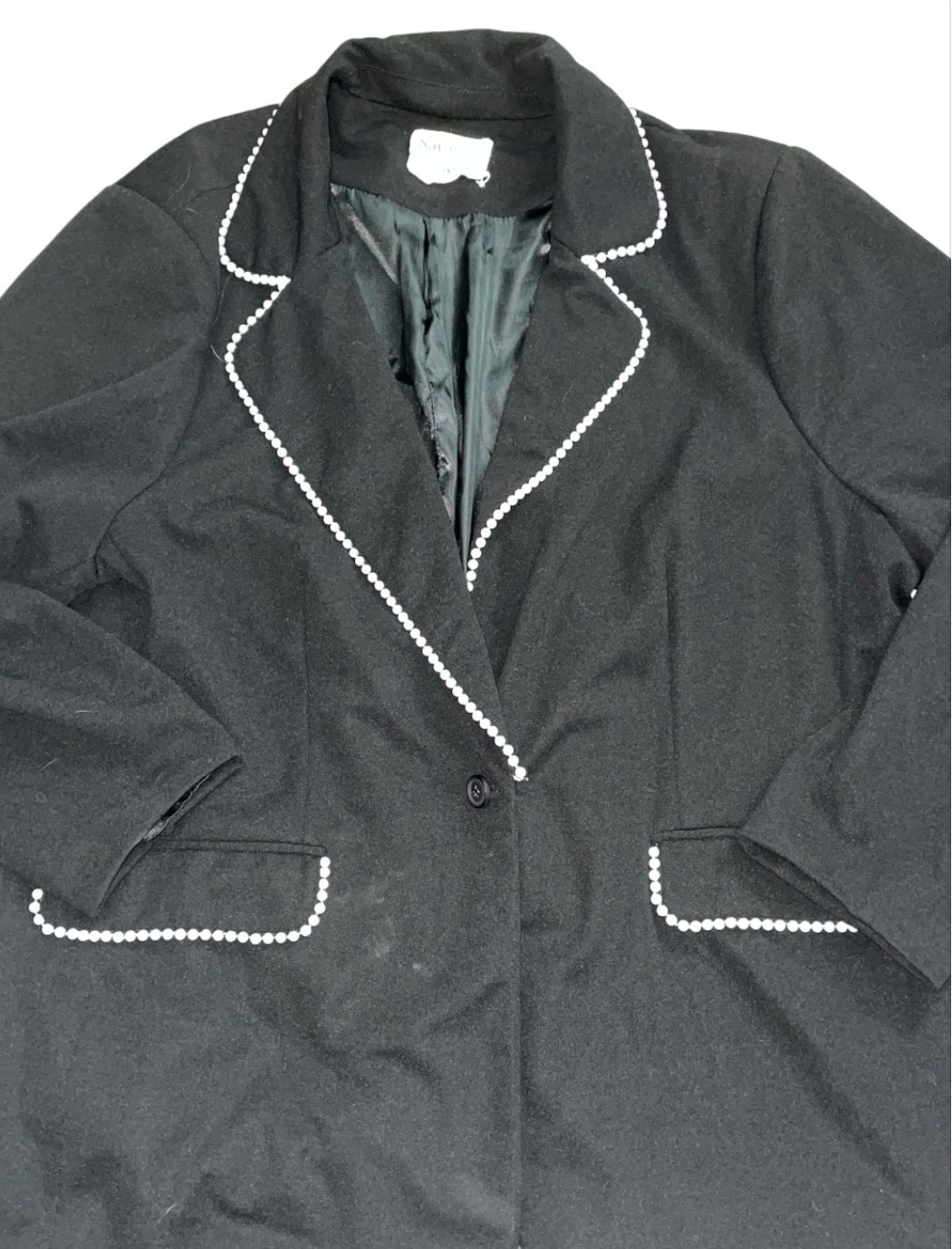 Savanna Jane faux-pearl trim blazer (1x)