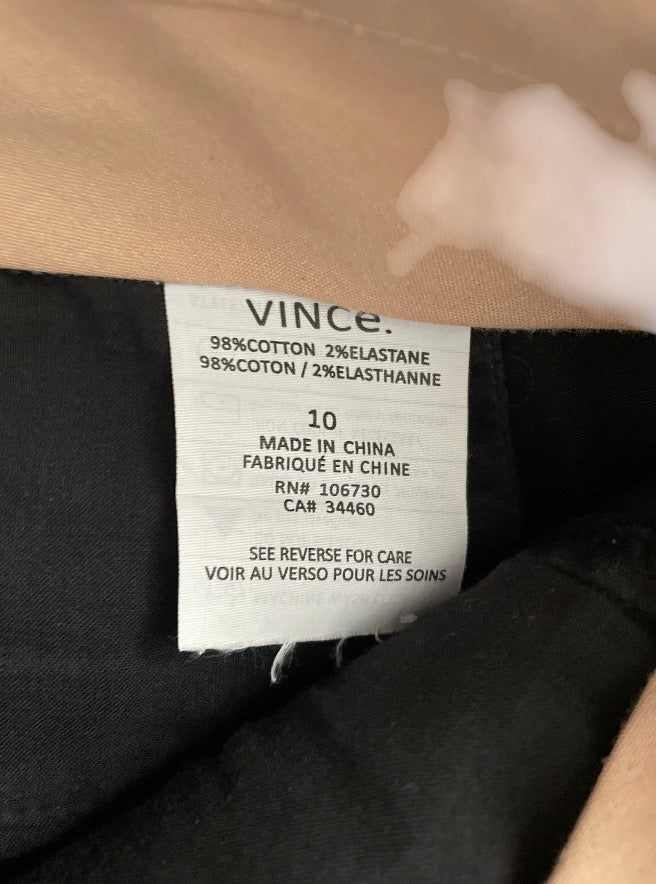 Vince black cotton straight leg trouser pants (10)