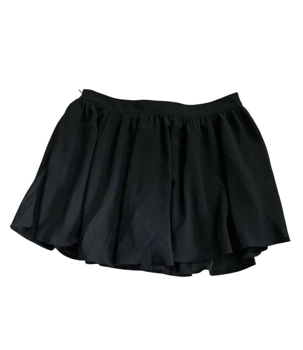 Commense black lightweight chiffon mini skirt with embellished bow (Large)