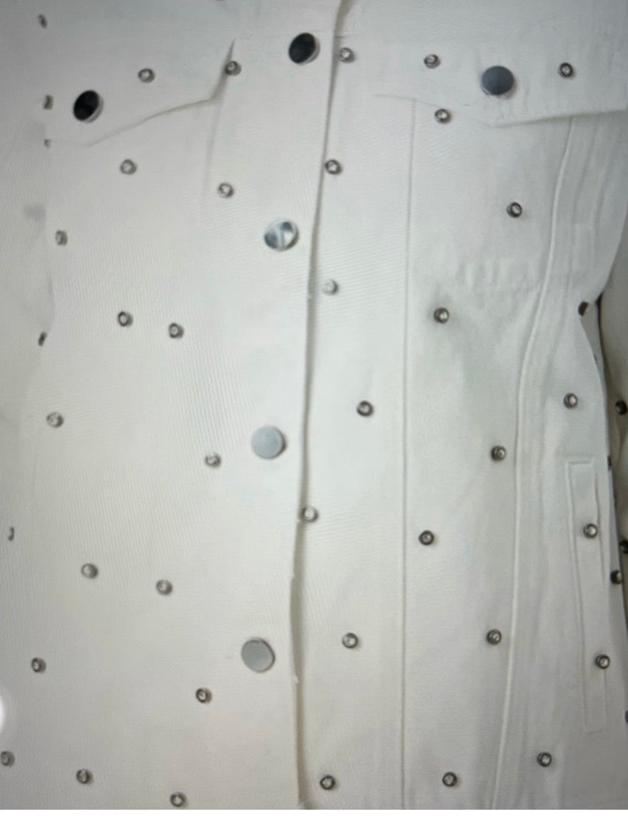 Grey Lab Women's Studded Denim Jacket (Small)
