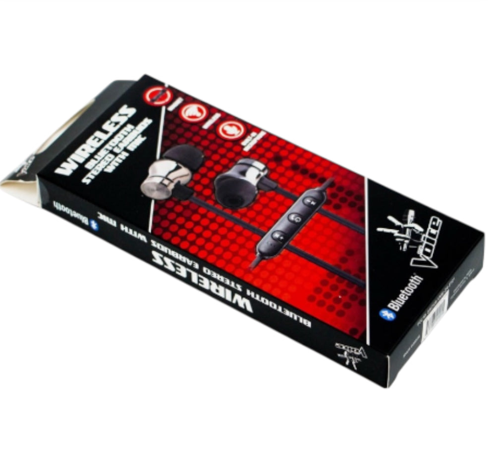 The Voice: Wireless Bluetooth Stereo Earbuds w/ Mic - Black