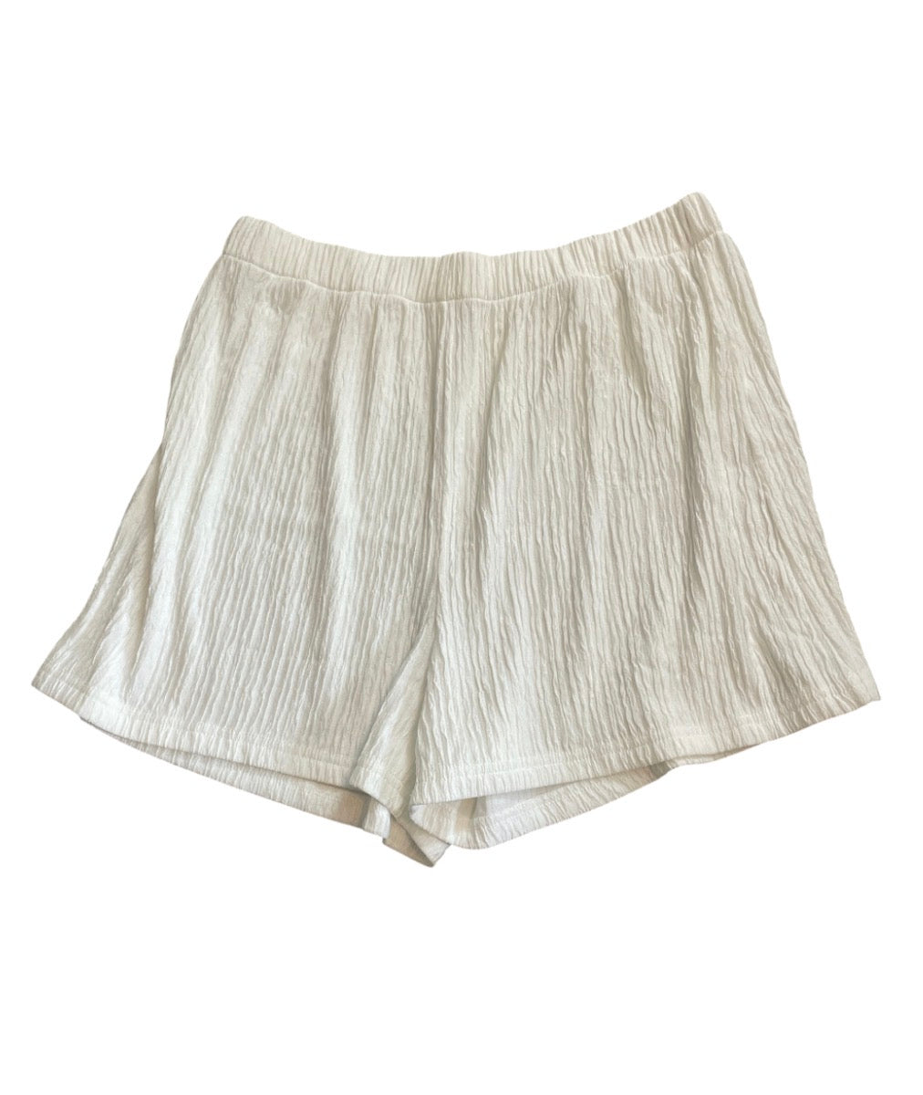 COMMENSE tie-front vest with matching textured shorts set (Medium)