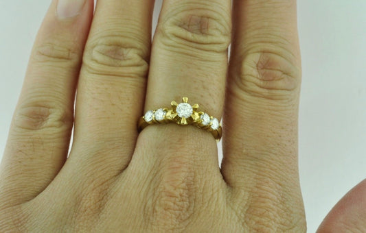 Gold-tone multi-stone ring