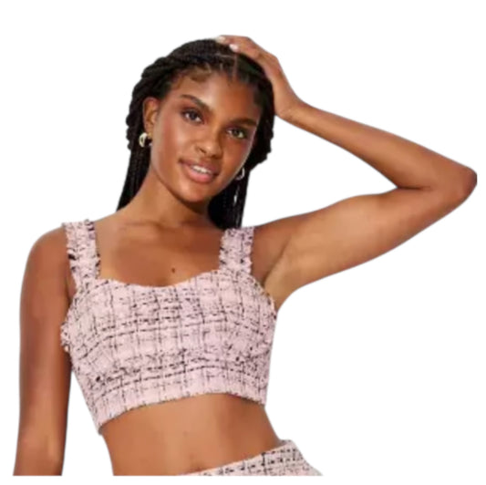 Wild Fable Tweed Boucle Tiny Tank Top (X-Small)