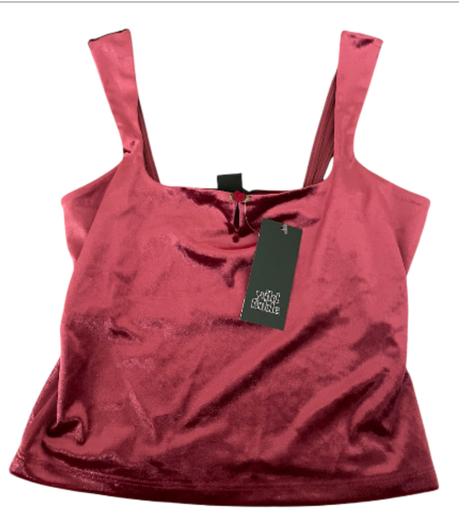 Wild Fable Velour Velvet Sheen Cropped Tank Top (X-Small)
