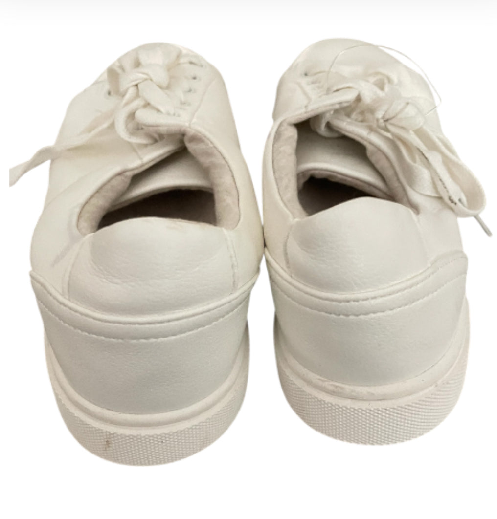 Joie Harvard White Faux Leather Low Top Lace Up Lined Sneakers (9.5)