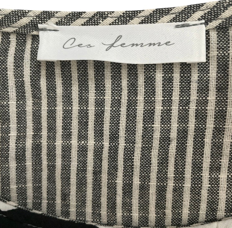 Ces Femme Contrast Polka Dot Blouse Top (1x)