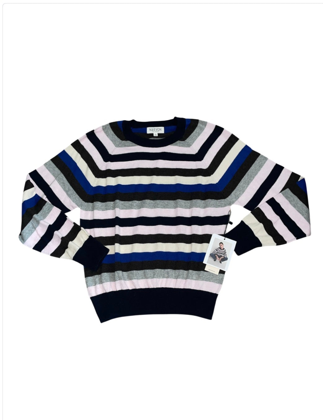Nation Los Angeles Yanni Stripe Sweater in Blush Vintage Stripe (South)