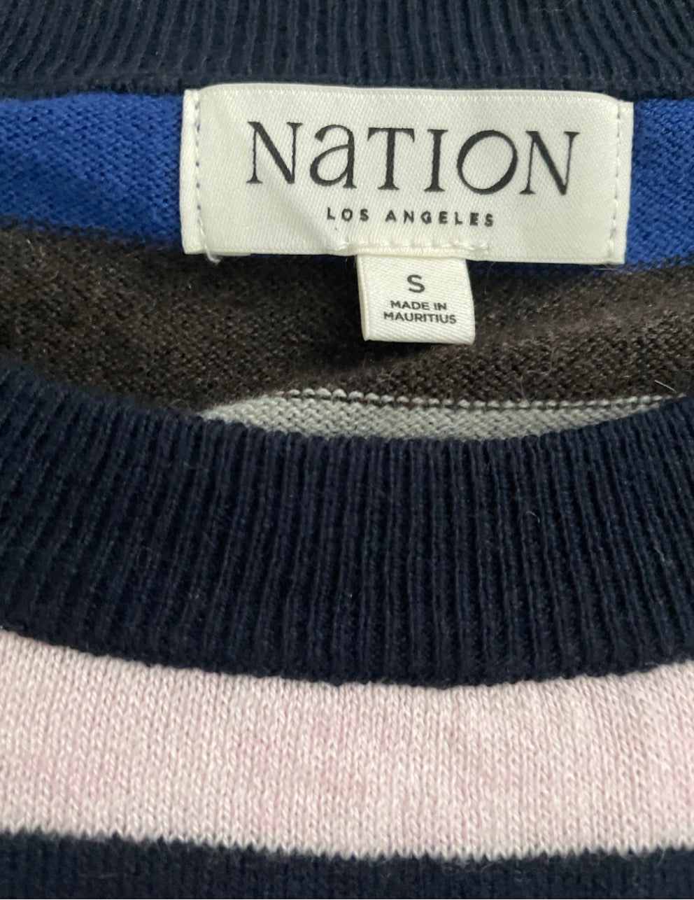 Nation Los Angeles Yanni Stripe Sweater in Blush Vintage Stripe (South)