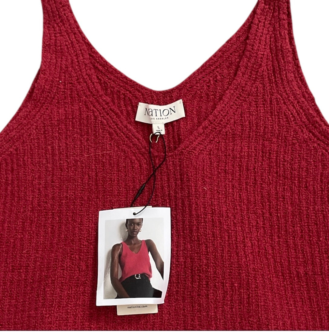 Nation Ltd Cece Sweater Tank Heartbeat Red