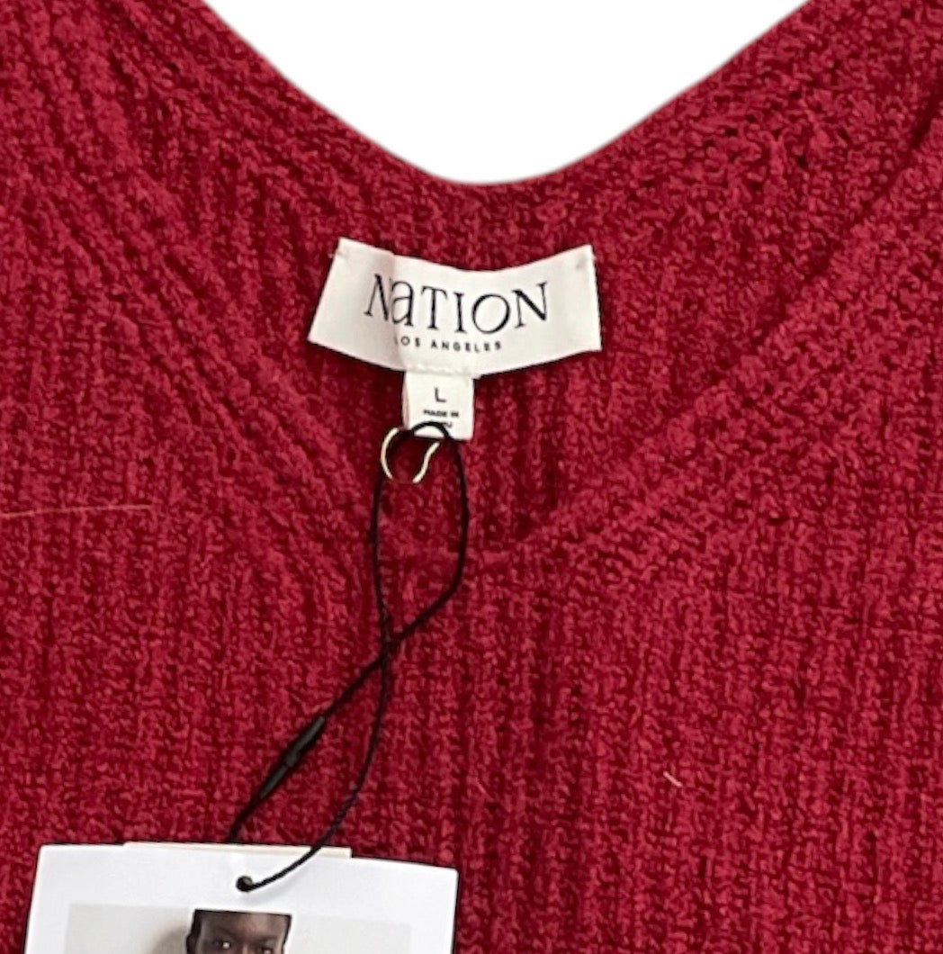 Nation Ltd Cece Sweater Tank Heartbeat Red