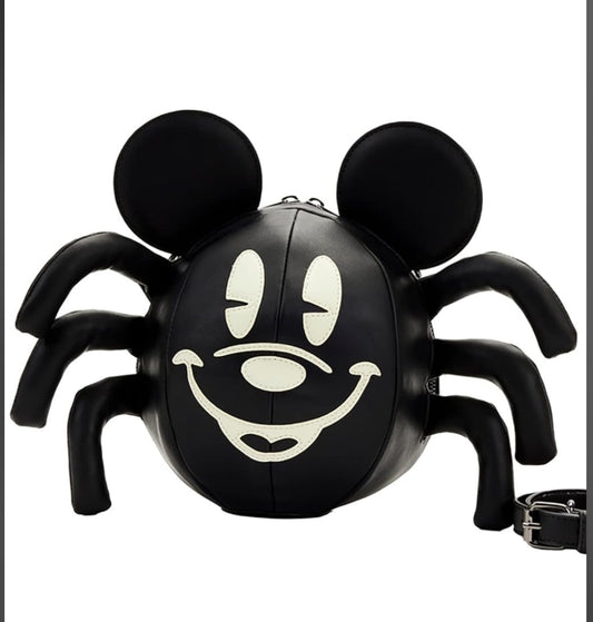 Loungefly Shoppe X Disney Mickey Glow Spider Crossbody Bag