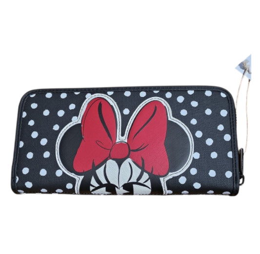Loungefly Disney Parks Minnie Mouse White Polka Dot Red Bow Wallet