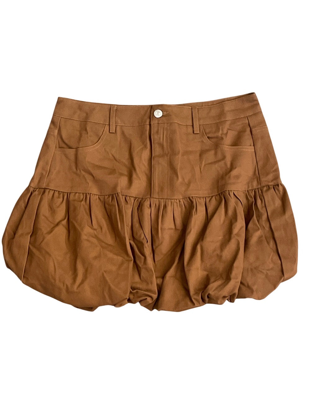Lovelo Full Of Joy Brown Denim Bubble Skirt (Small)