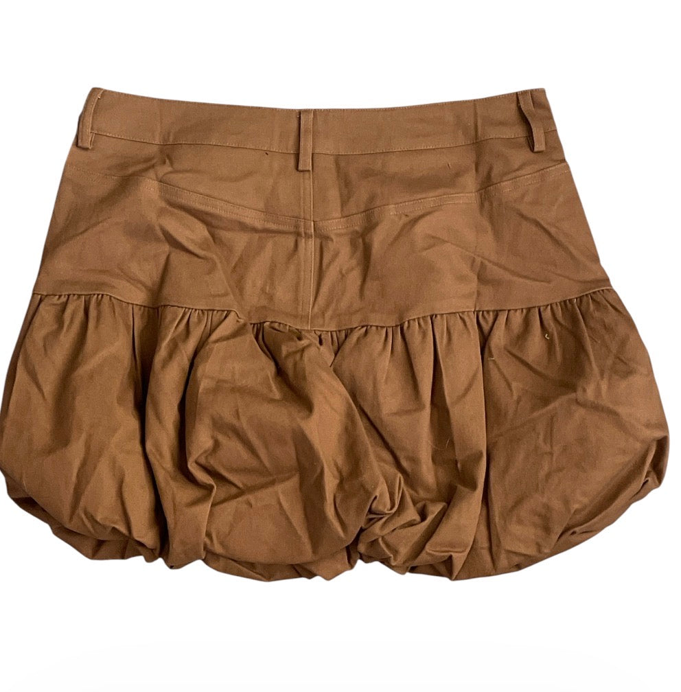 Lovelo Full Of Joy Brown Denim Bubble Skirt (Medium)