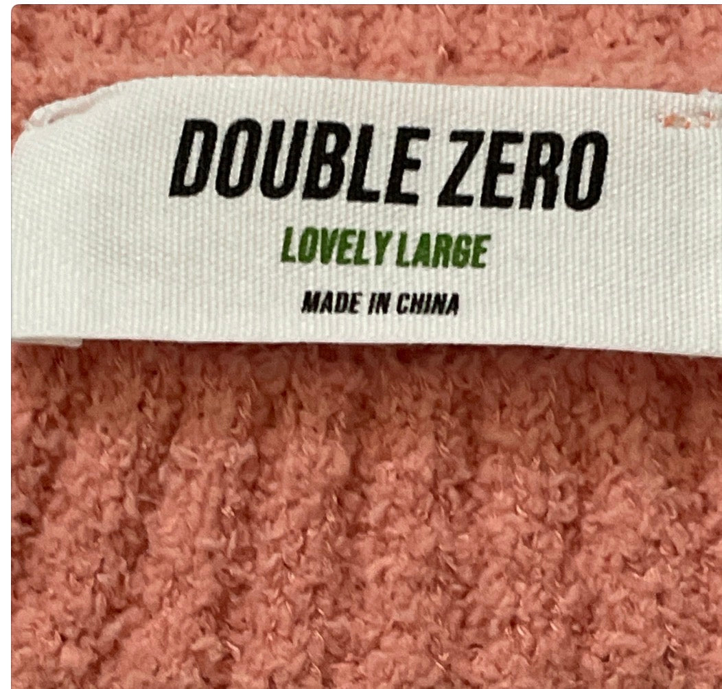 Double Zero short-sleeve fuzzy knit cropped top (Large)