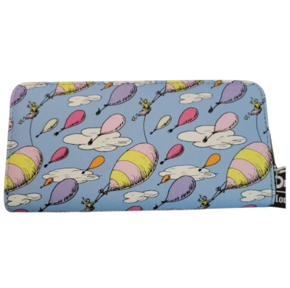 Loungefly Dr. Seuss Oh the Places You'll Go print zip-around wallet