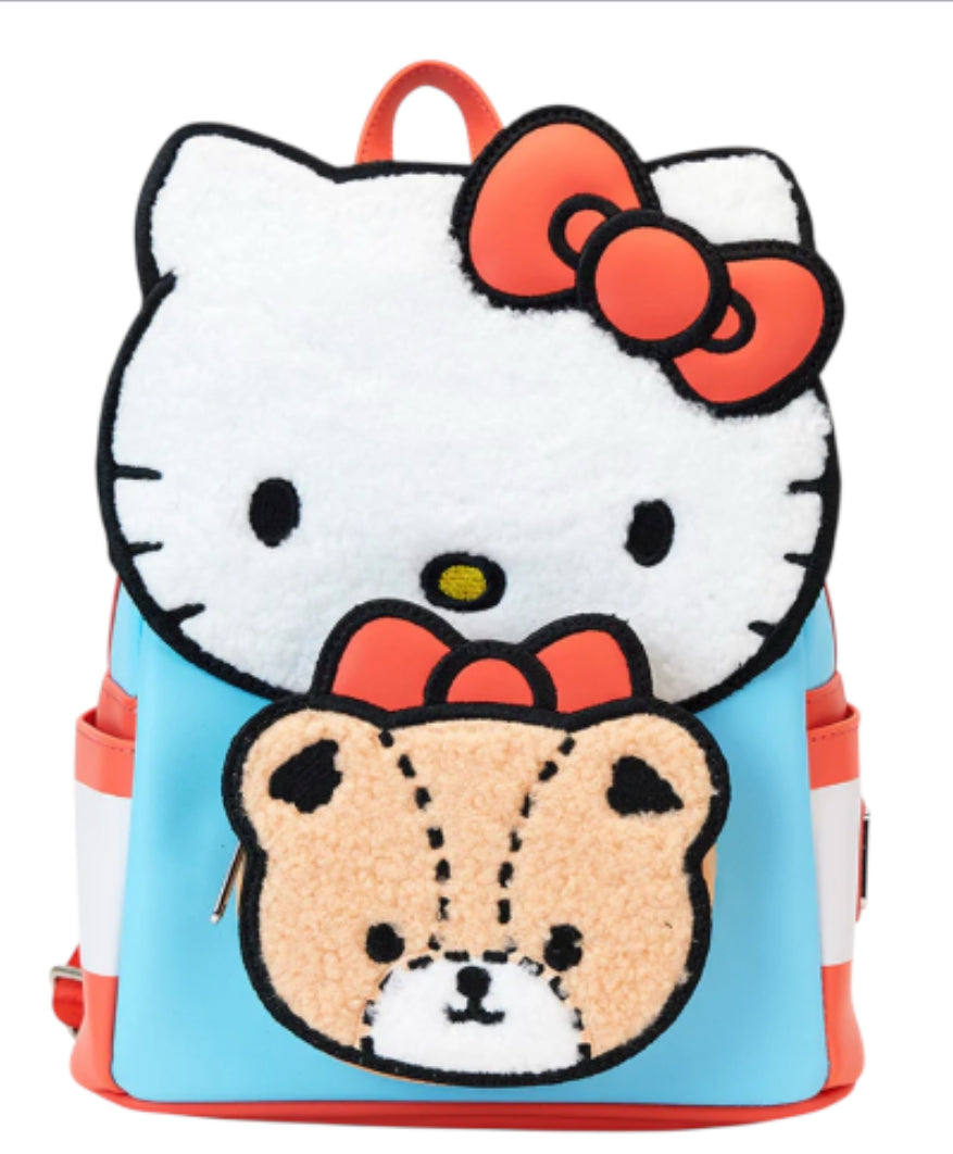 Loungefly Sanrio Hello Kitty and Tiny Chum Bear Sherpa Mini Backpack