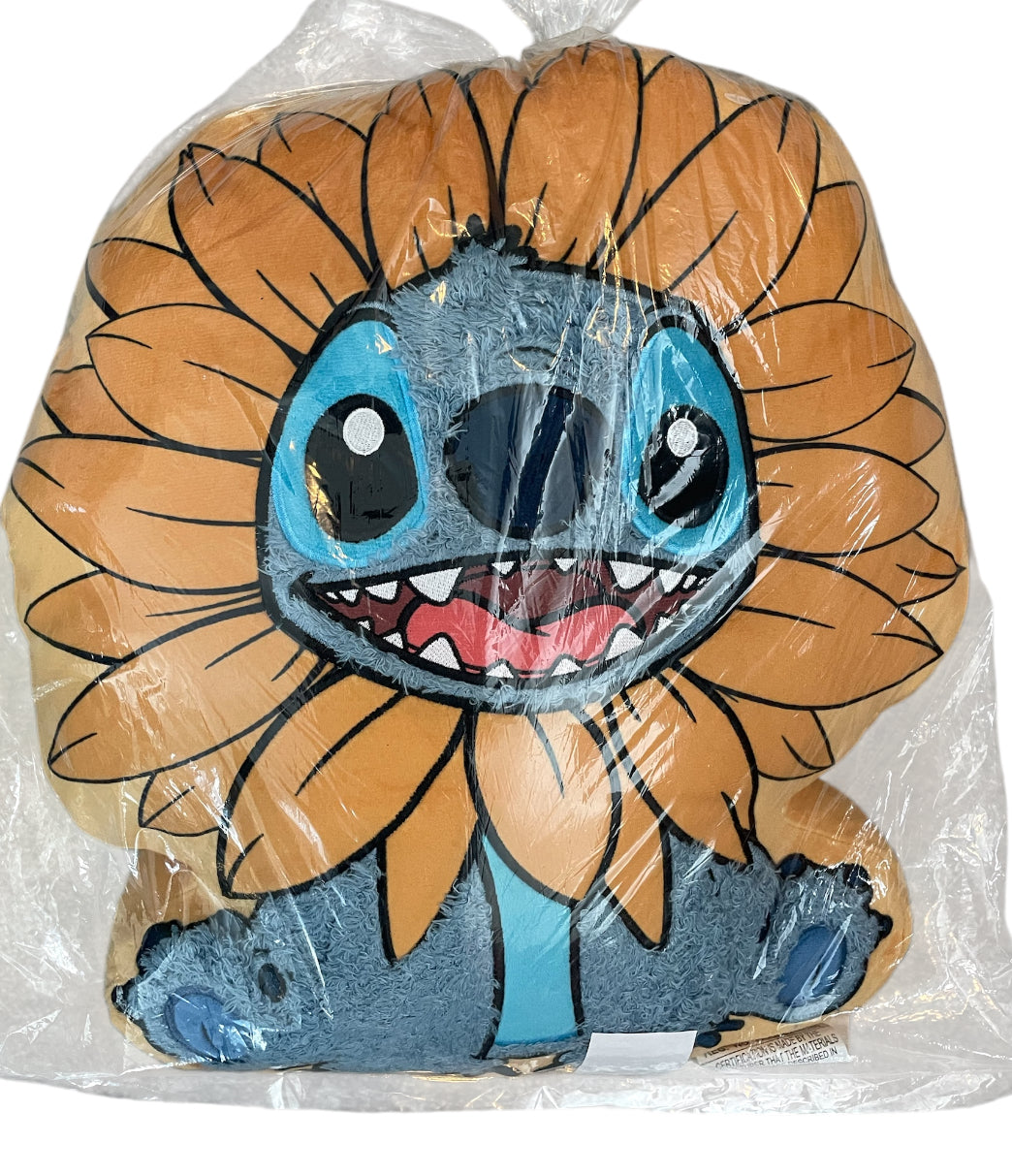 Disney Stitch Wrapped in a Sunflower Plush Pillow