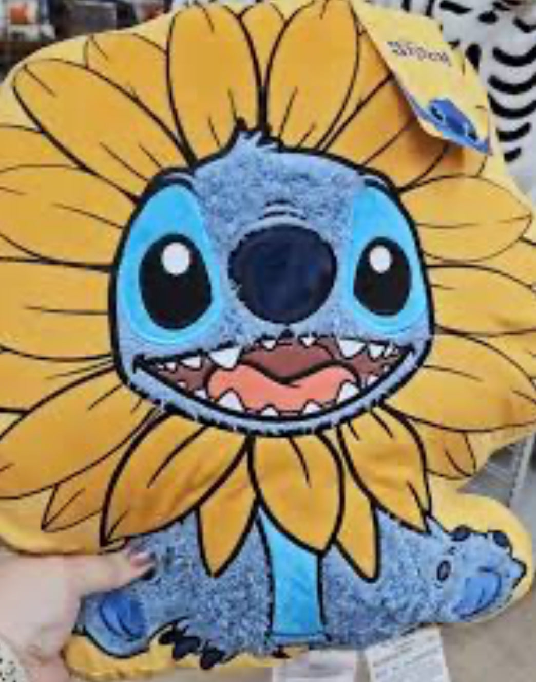 Disney Stitch Wrapped in a Sunflower Plush Pillow