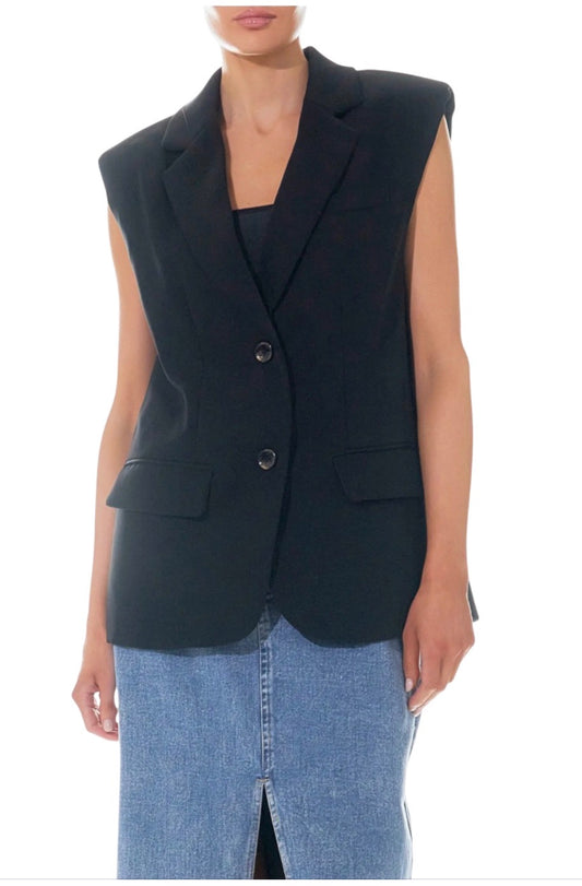 Gray Lab black sleeveless blazer vest (Medium)