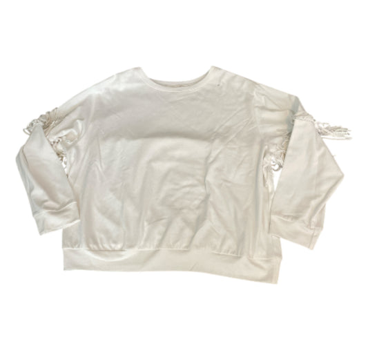 Main Strip White Fringe Sweatshirt (1x)