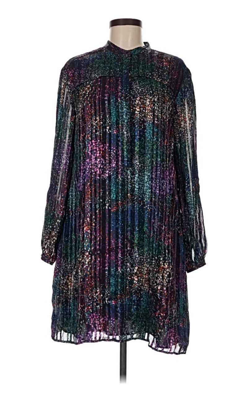 Reiss Isla Lurex Print Mini Dress (8)
