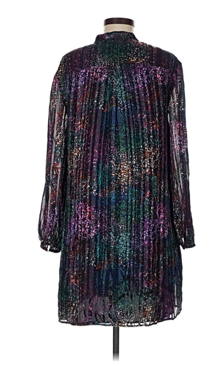 Reiss Isla Lurex Print Mini Dress (8)