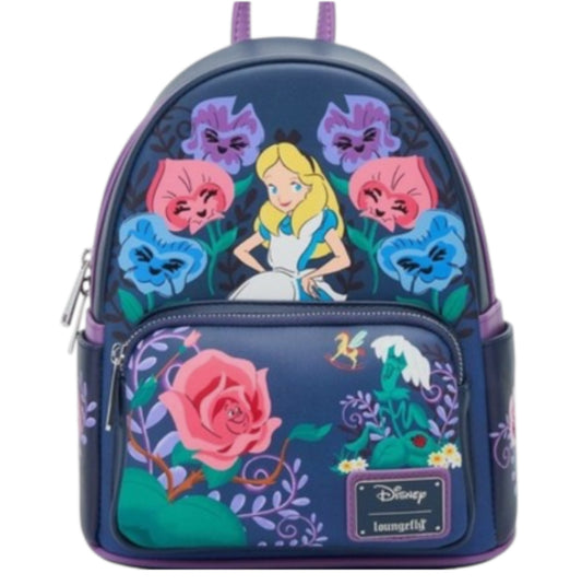 Loungefly Disney Alice in Wonderland Alice &amp; Flowers Mini Backpack.