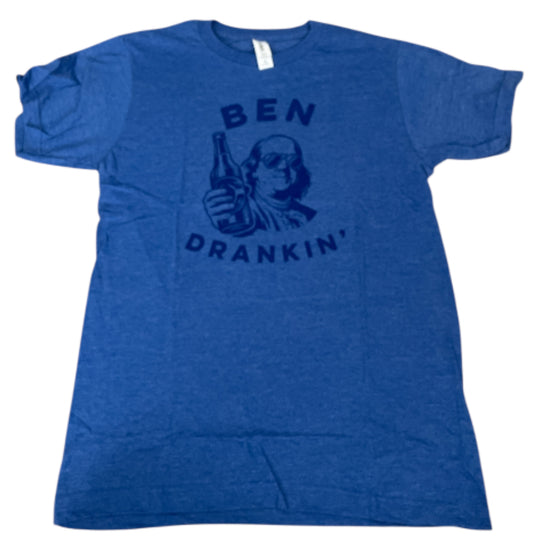 Ben Drankin' Blue Crew Neck T-shirt (Small)