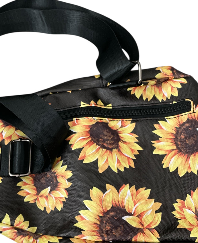 Sunflower Print Sling Backpack