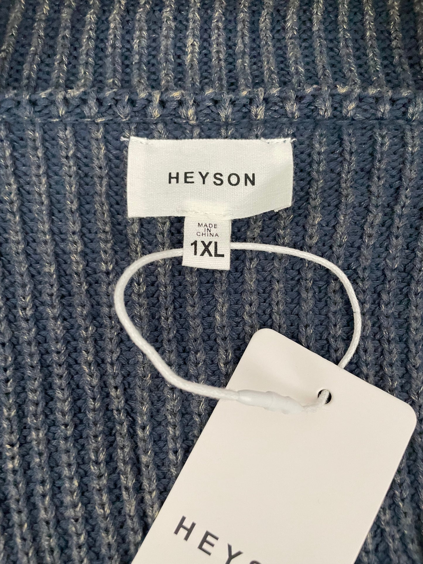 Heyson Washed Cable Knit Patchwork Cardigan(1x)