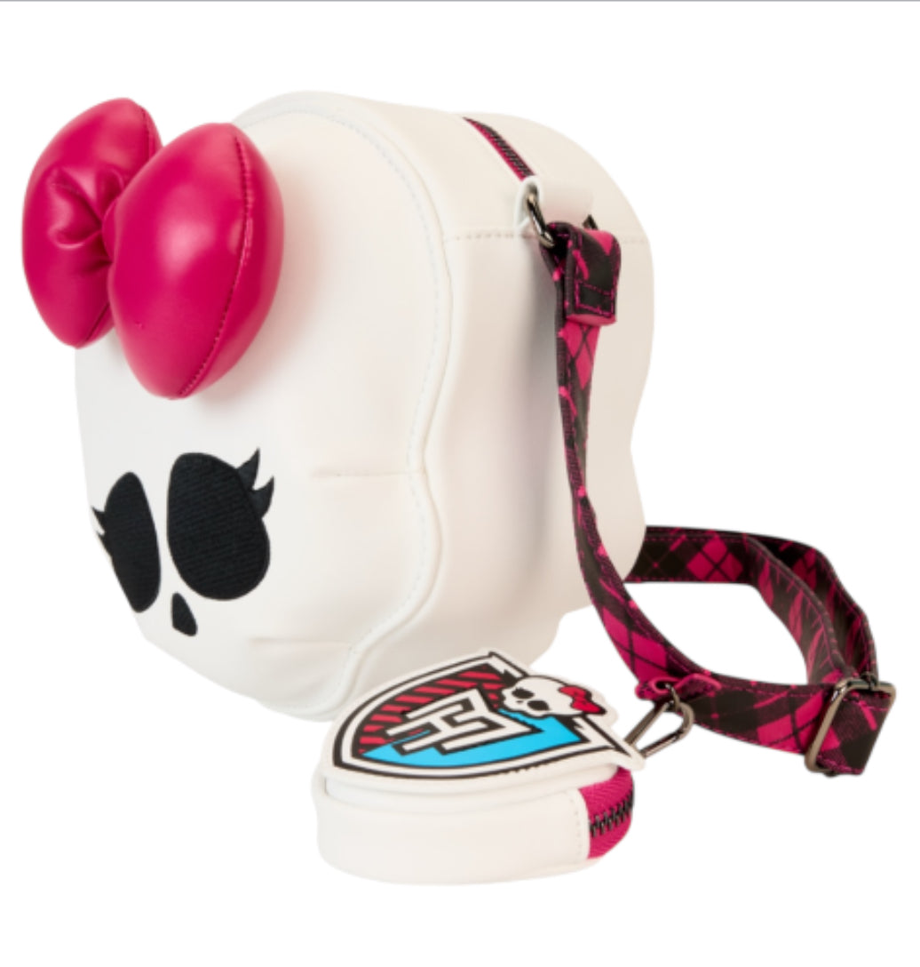 Loungefly Monster High Skullette Figural Crossbody with Coin Bag.