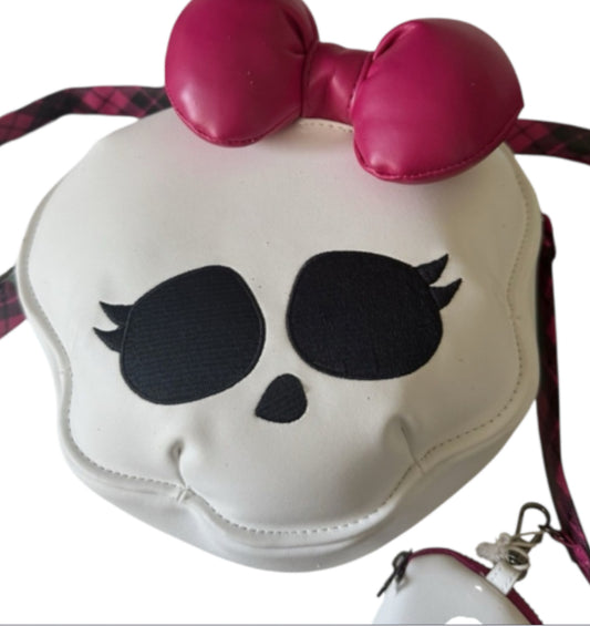 Loungefly Monster High Skullette Figural Crossbody with Coin Bag.