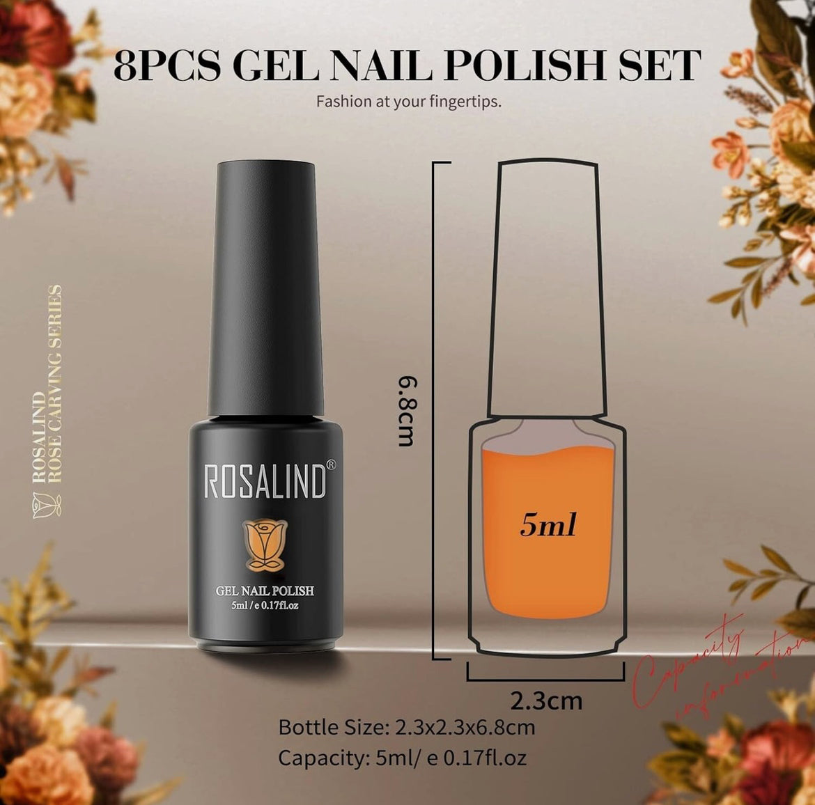 ROSALIND 8PCS Fall Gel Nail Polish Set
