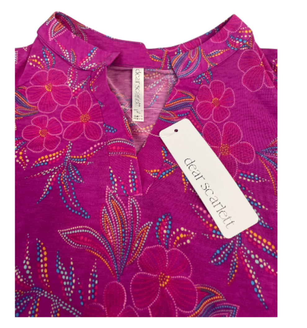 Dear Scarlett Lizzy Magenta Top (3X)