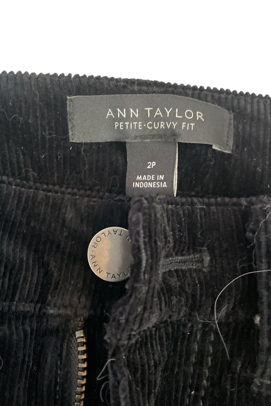 Ann Taylor Petite Curvy Black Corduroy Pants (2P)