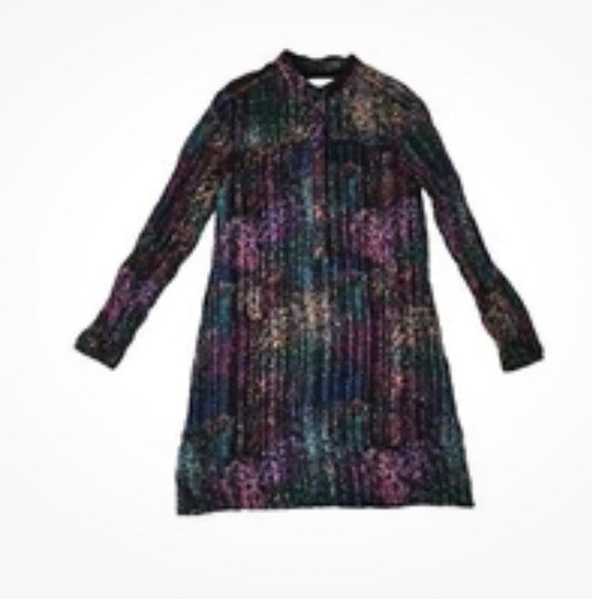Reiss Isla Lurex Print Mini Dress (8)