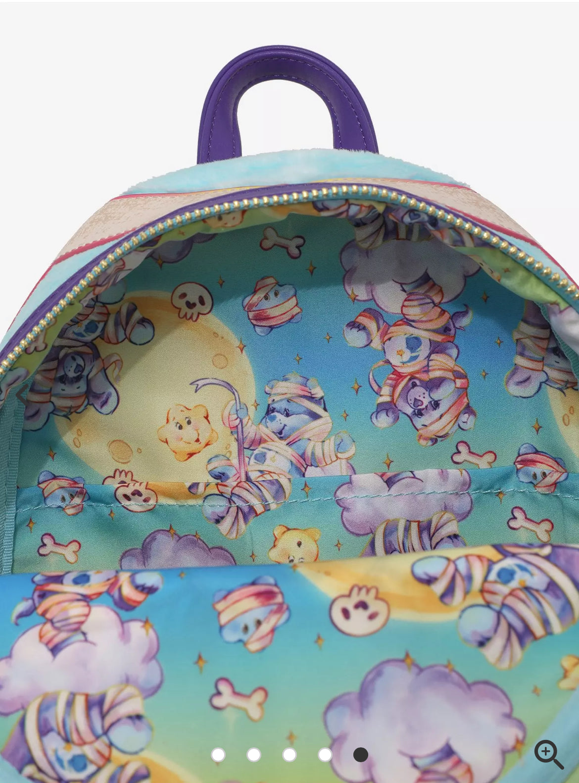 Loungefly Care Bears x Universal Monsters Bedtime Bear Mummy mini backpack. 