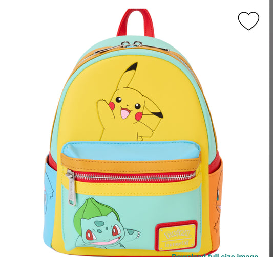 Loungefly Pokémon Color Block Starters Mini Backpack