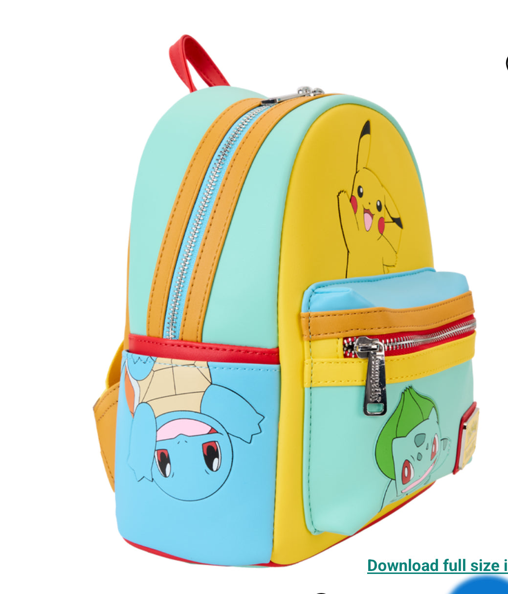 Loungefly Pokémon Color Block Starters Mini Backpack