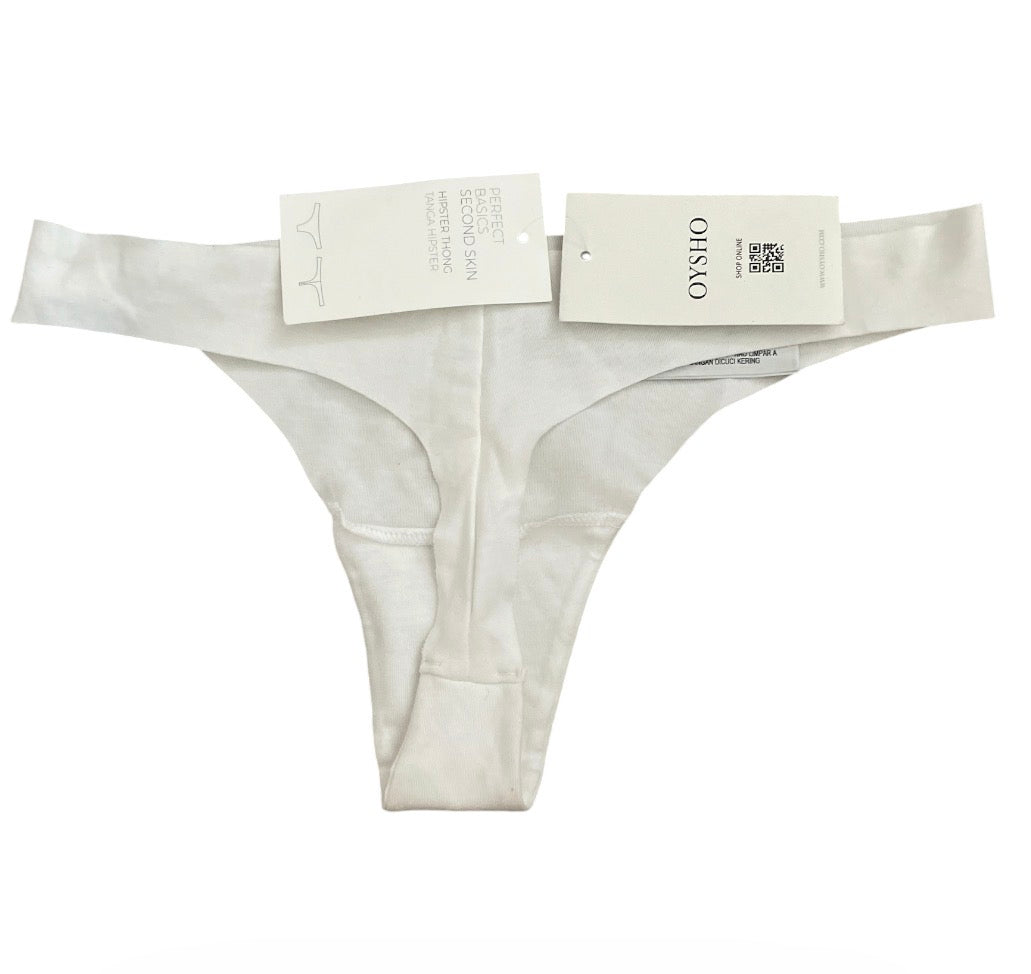 Oysho white seamless thong (Medium)