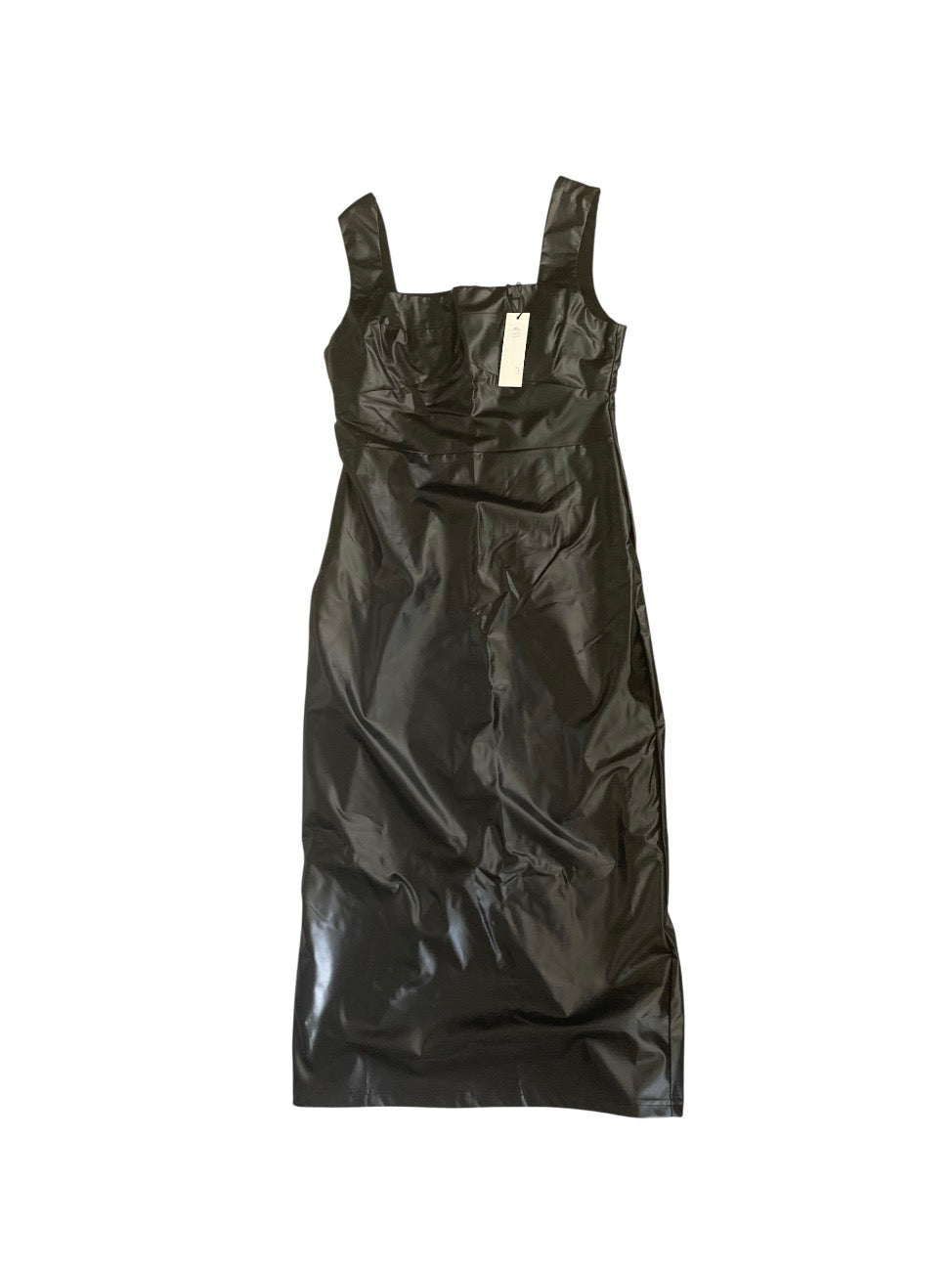 Commence black faux leather midi dress (Small)